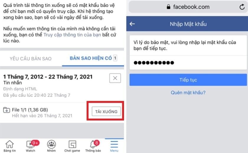 Khôi phục tin nhắn Messenger