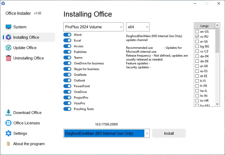 Office Installer v.1.02: Giải Pháp Tối Ưu Hóa Quản Lý Bộ Office 2016 – 2024